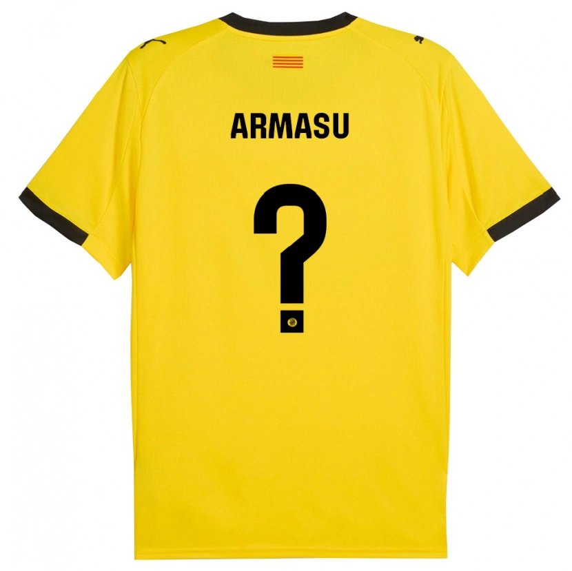 Danxen Niño Camiseta Daniel Armașu #0 Amarillo Negro 2ª Equipación 2025/26 La Camisa México
