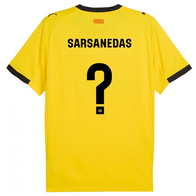 Danxen Niño Camiseta Joao Sarsanedas #0 Amarillo Negro 2ª Equipación 2025/26 La Camisa México