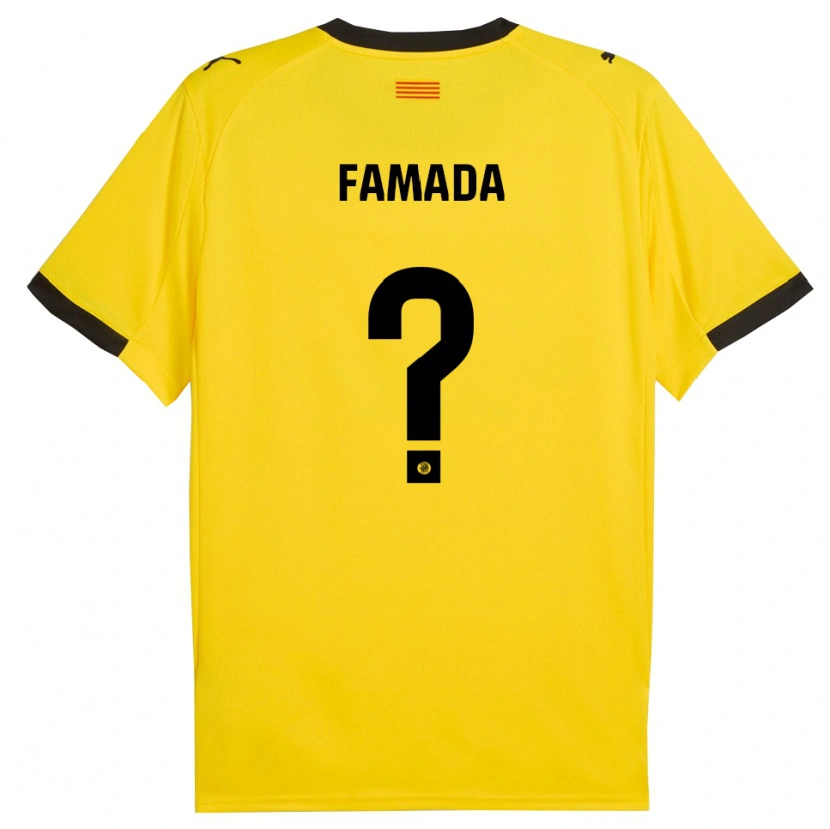 Danxen Niño Camiseta Álex Famada #0 Amarillo Negro 2ª Equipación 2025/26 La Camisa México