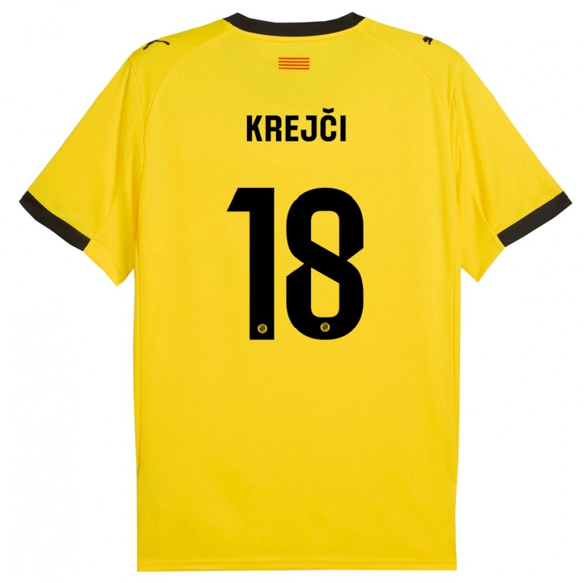 Danxen Niño Camiseta Ladislav Krejci #18 Amarillo Negro 2ª Equipación 2025/26 La Camisa México