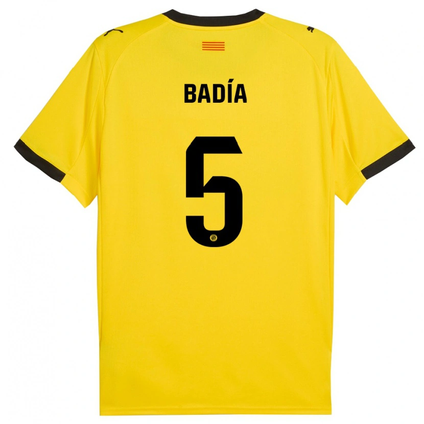 Danxen Niño Camiseta Guillem Badia #5 Amarillo Negro 2ª Equipación 2025/26 La Camisa México