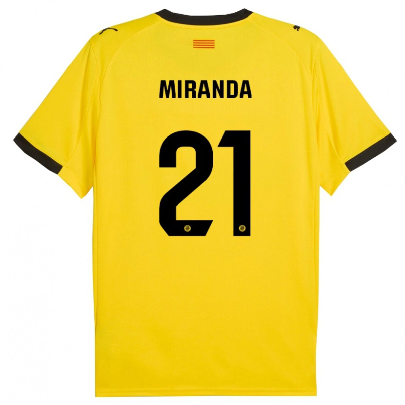 Danxen Niño Camiseta Adri Miranda #21 Amarillo Negro 2ª Equipación 2025/26 La Camisa México