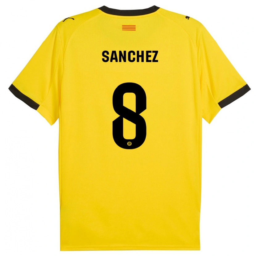 Danxen Niño Camiseta Miguel Ángel Sánchez #8 Amarillo Negro 2ª Equipación 2025/26 La Camisa México