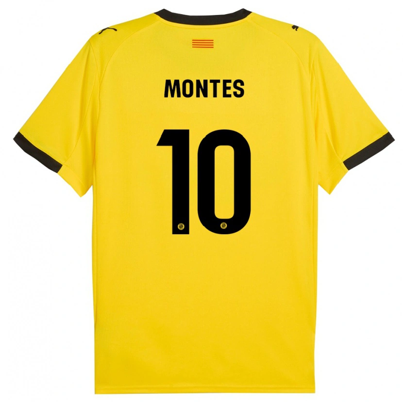 Danxen Niño Camiseta Luis Montes #10 Amarillo Negro 2ª Equipación 2025/26 La Camisa México