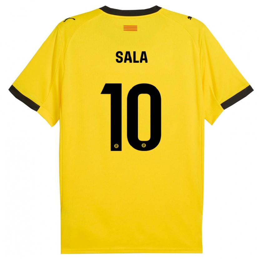 Danxen Niño Camiseta Georgina Sala #10 Amarillo Negro 2ª Equipación 2025/26 La Camisa México