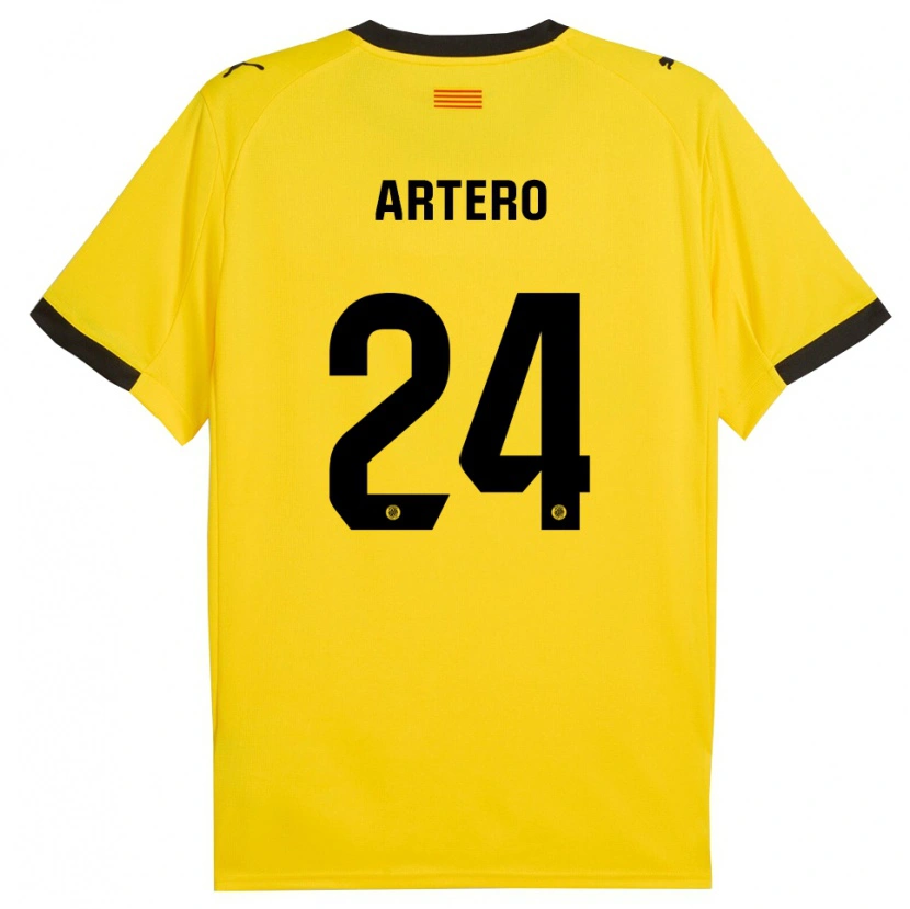 Danxen Niño Camiseta Ricard Artero #24 Amarillo Negro 2ª Equipación 2025/26 La Camisa México