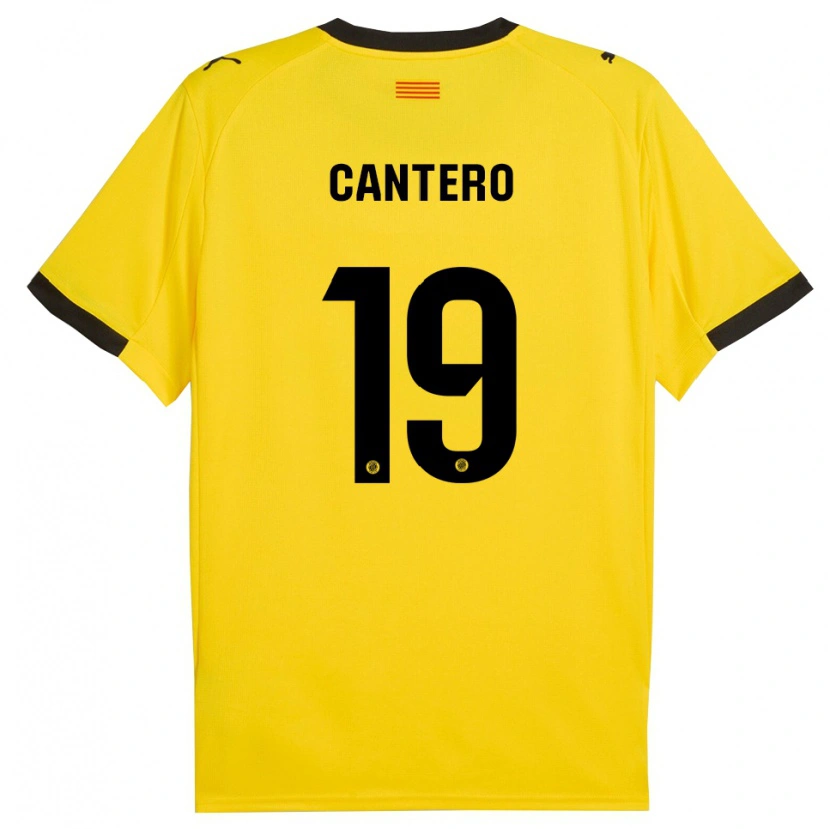 Danxen Niño Camiseta Adrian Cantero #19 Amarillo Negro 2ª Equipación 2025/26 La Camisa México