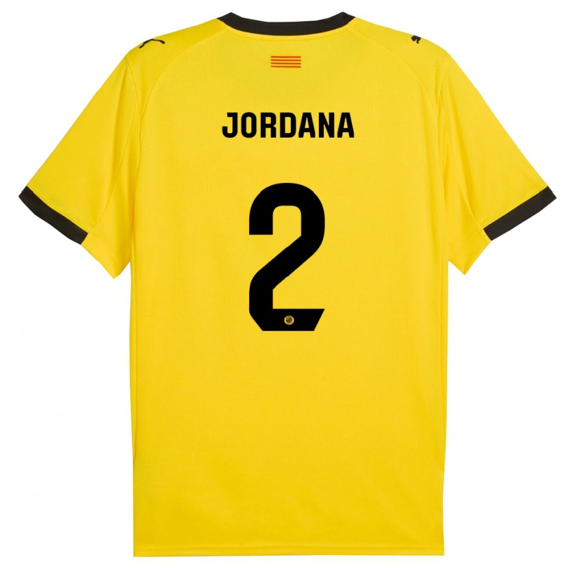 Danxen Niño Camiseta Gibert Jordana #2 Amarillo Negro 2ª Equipación 2025/26 La Camisa México