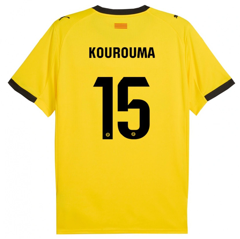 Danxen Niño Camiseta Lass Kourouma #15 Amarillo Negro 2ª Equipación 2025/26 La Camisa México