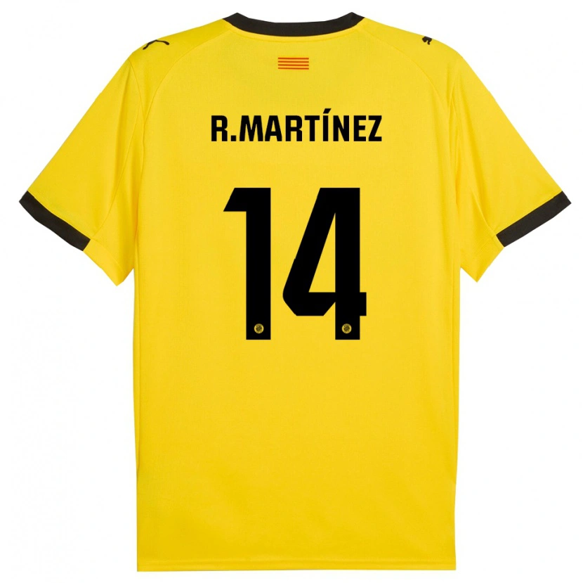 Danxen Niño Camiseta Raúl Martínez #14 Amarillo Negro 2ª Equipación 2025/26 La Camisa México