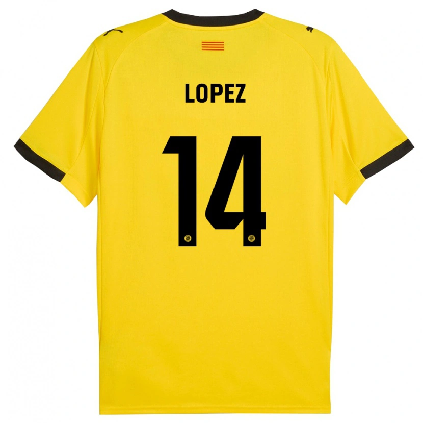 Danxen Niño Camiseta Judith López #14 Amarillo Negro 2ª Equipación 2025/26 La Camisa México