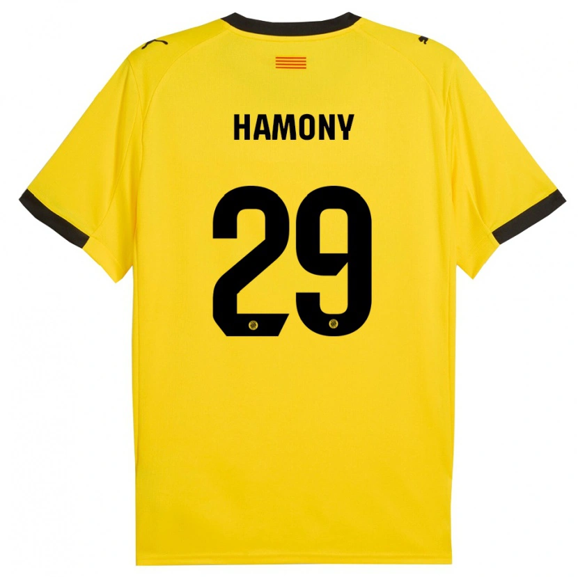 Danxen Niño Camiseta Mohammed Hamony #29 Amarillo Negro 2ª Equipación 2025/26 La Camisa México