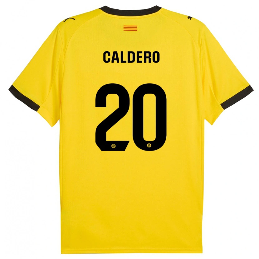 Danxen Niño Camiseta Nil Calderó #20 Amarillo Negro 2ª Equipación 2025/26 La Camisa México