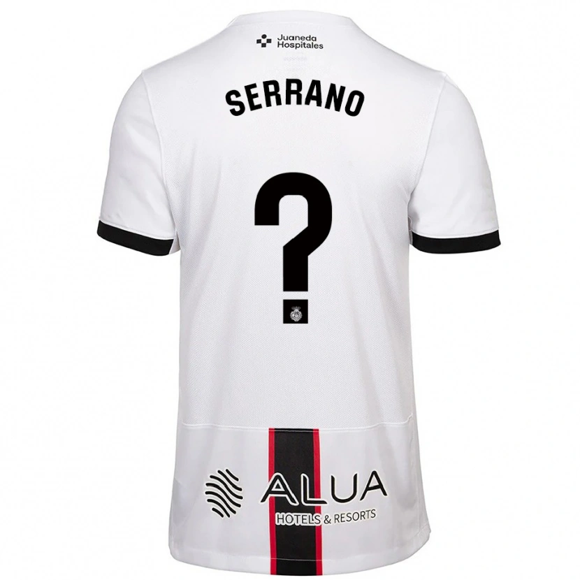 Danxen Niño Camiseta Gonzalo Serrano #0 Blanco Negro 2ª Equipación 2025/26 La Camisa México