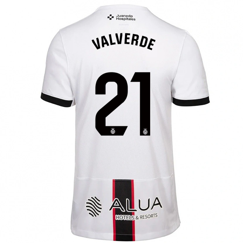 Danxen Niño Camiseta David Valverde #21 Blanco Negro 2ª Equipación 2025/26 La Camisa México