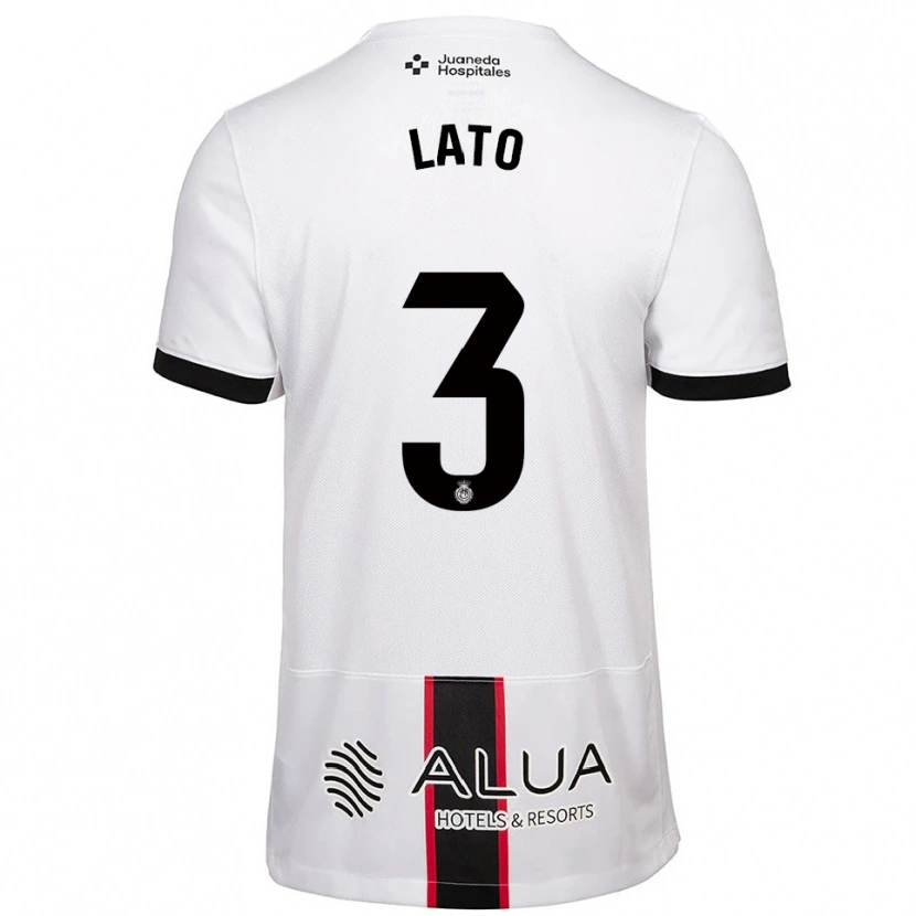 Danxen Niño Camiseta Toni Lato #3 Blanco Negro 2ª Equipación 2025/26 La Camisa México