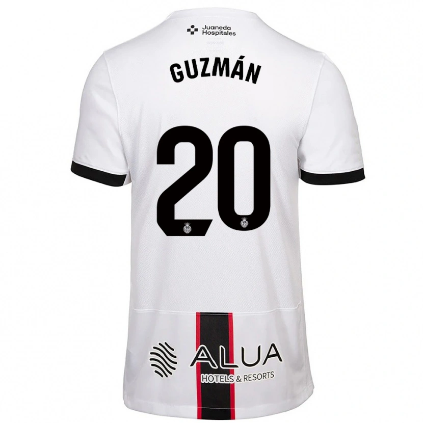 Danxen Niño Camiseta Samuel Guzmán #20 Blanco Negro 2ª Equipación 2025/26 La Camisa México