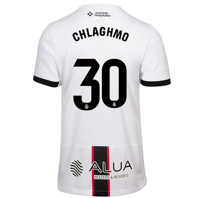 Danxen Niño Camiseta Saifdine Chlaghmo #30 Blanco Negro 2ª Equipación 2025/26 La Camisa México
