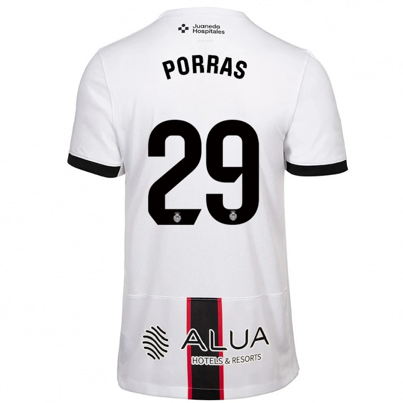 Danxen Niño Camiseta Jordi Porras #29 Blanco Negro 2ª Equipación 2025/26 La Camisa México