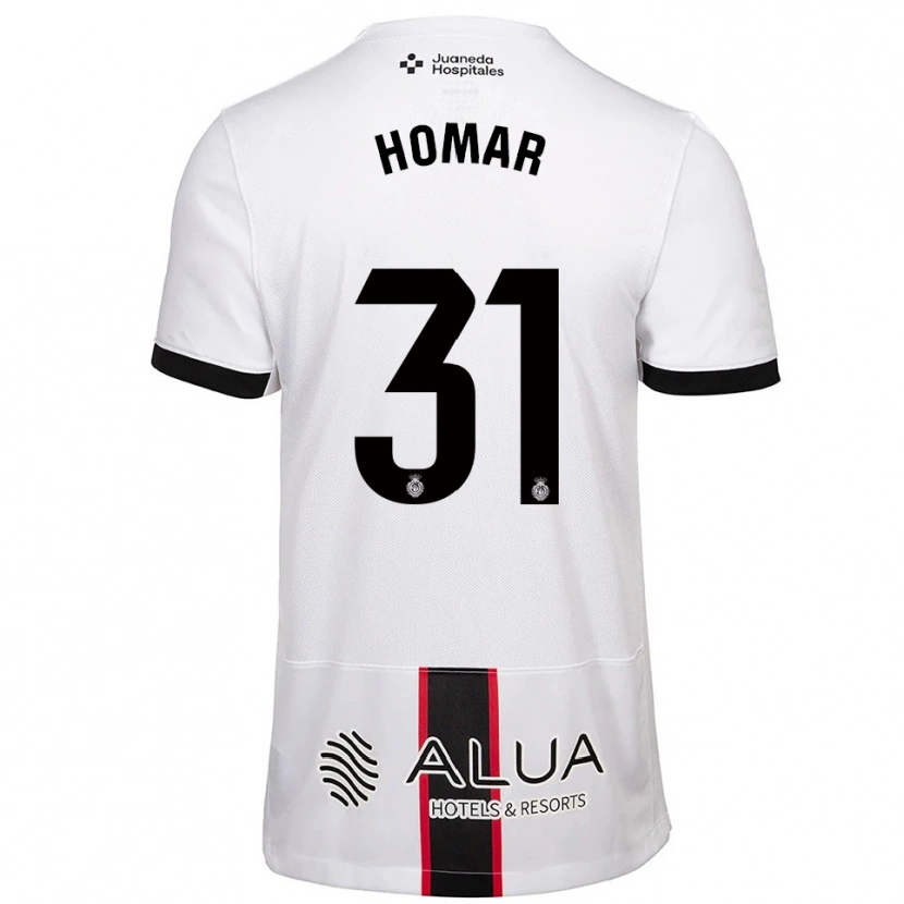 Danxen Niño Camiseta Gaspar Homar #31 Blanco Negro 2ª Equipación 2025/26 La Camisa México