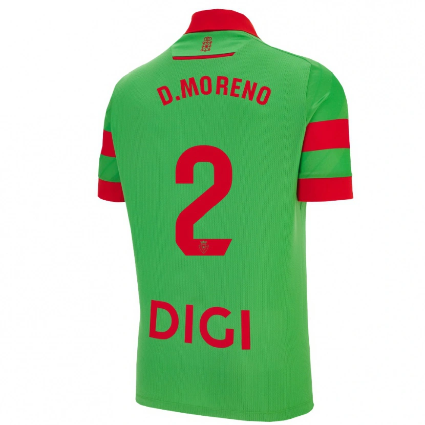 Danxen Niño Camiseta Diego Moreno #2 Verde Rojo 2ª Equipación 2025/26 La Camisa México