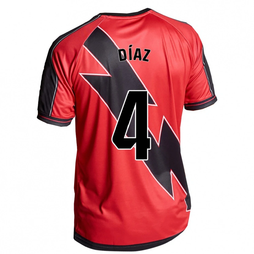 Danxen Niño Camiseta Pedro Díaz #4 Rojo Negro 2ª Equipación 2025/26 La Camisa México