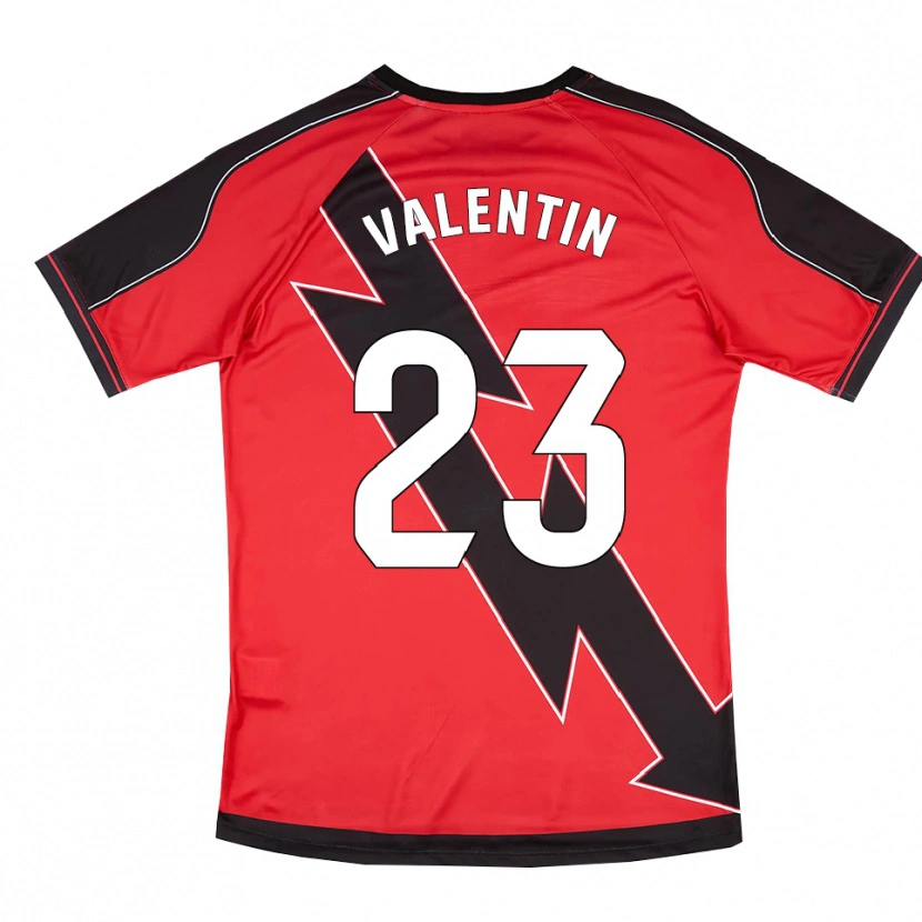 Danxen Niño Camiseta Óscar Valentín #23 Rojo Negro 2ª Equipación 2025/26 La Camisa México