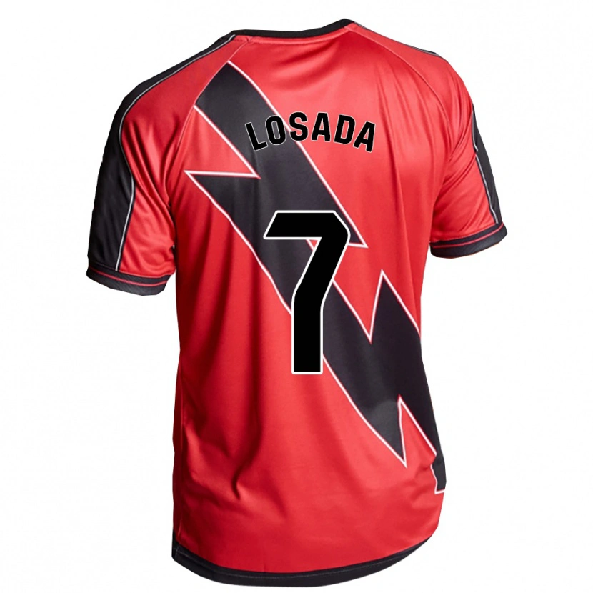 Danxen Niño Camiseta Juan Losada #7 Rojo Negro 2ª Equipación 2025/26 La Camisa México