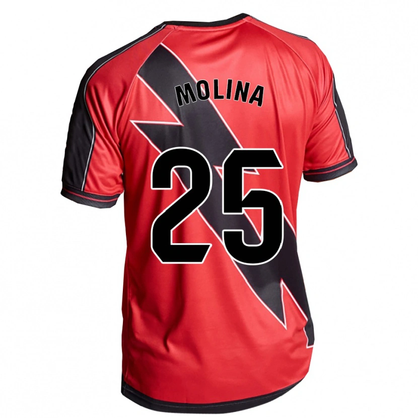 Danxen Niño Camiseta Adrián Molina #25 Rojo Negro 2ª Equipación 2025/26 La Camisa México