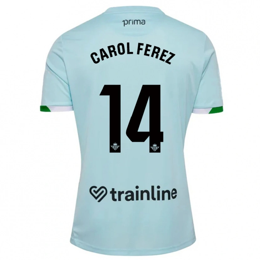 Danxen Niño Camiseta Carolina Férez Méndez #14 Celeste Verde 2ª Equipación 2025/26 La Camisa México