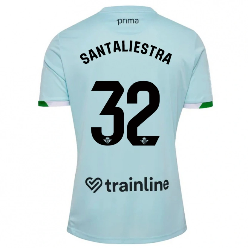 Danxen Niño Camiseta Carla Santaliestra #32 Celeste Verde 2ª Equipación 2025/26 La Camisa México