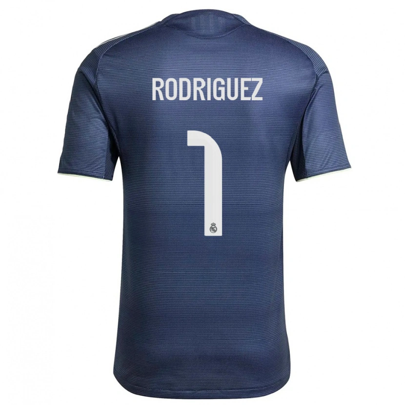 Danxen Niño Camiseta Misa Rodriguez #1 Azul Marino Plata 2ª Equipación 2025/26 La Camisa México