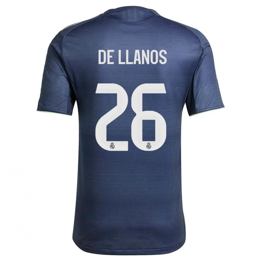 Danxen Niño Camiseta Hugo De Llanos #26 Azul Marino Plata 2ª Equipación 2025/26 La Camisa México