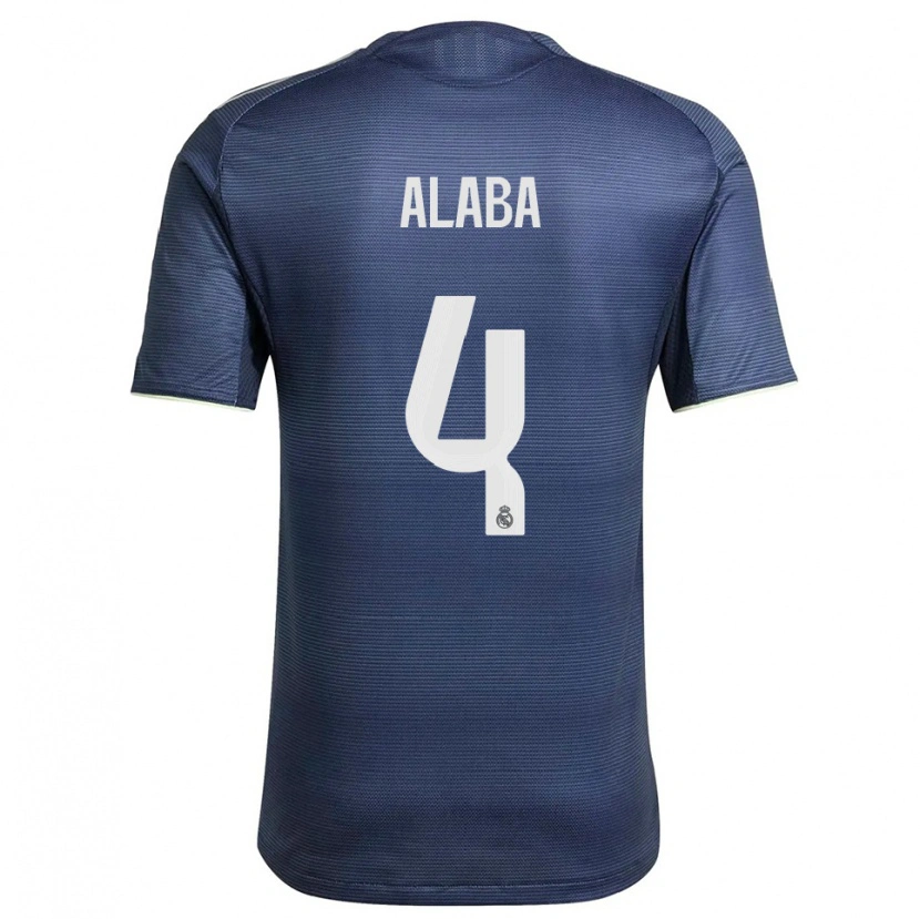 Danxen Niño Camiseta David Alaba #4 Azul Marino Plata 2ª Equipación 2025/26 La Camisa México