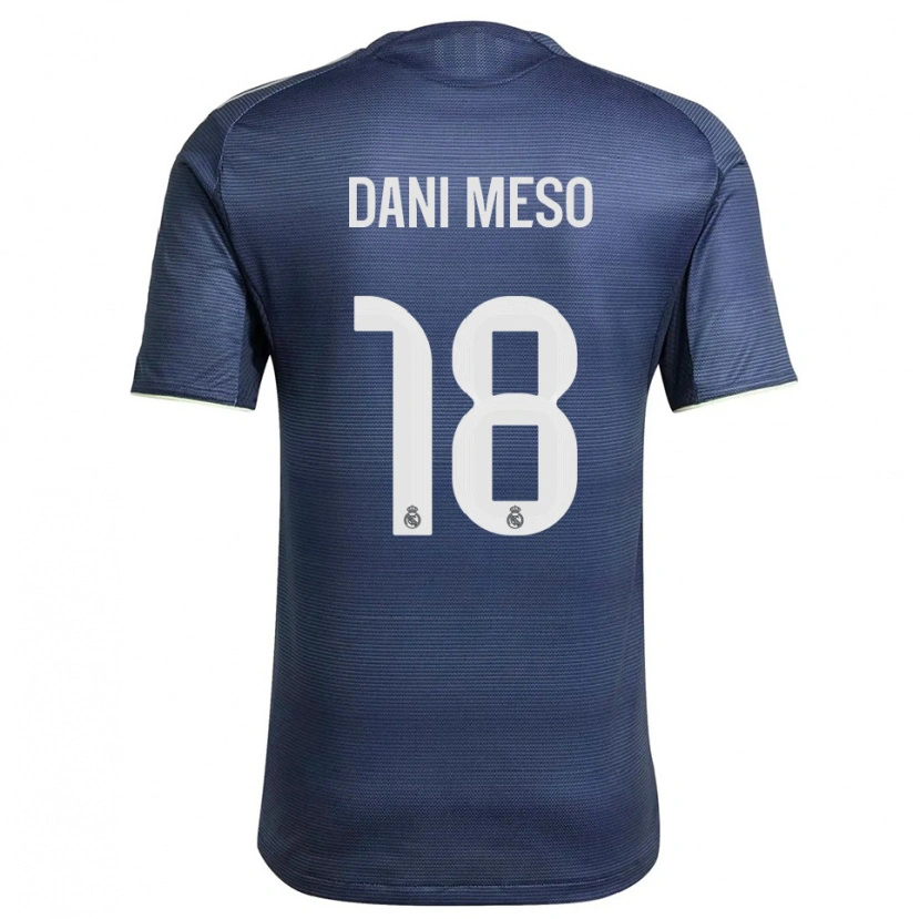 Danxen Niño Camiseta Dani Meso #18 Azul Marino Plata 2ª Equipación 2025/26 La Camisa México