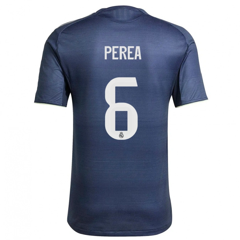Danxen Niño Camiseta Cristian Perea #6 Azul Marino Plata 2ª Equipación 2025/26 La Camisa México