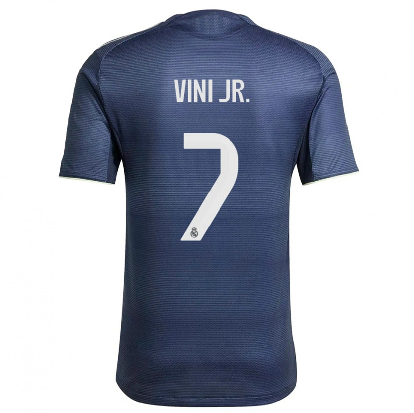 Danxen Niño Camiseta Vinicius Junior #7 Azul Marino Plata 2ª Equipación 2025/26 La Camisa México
