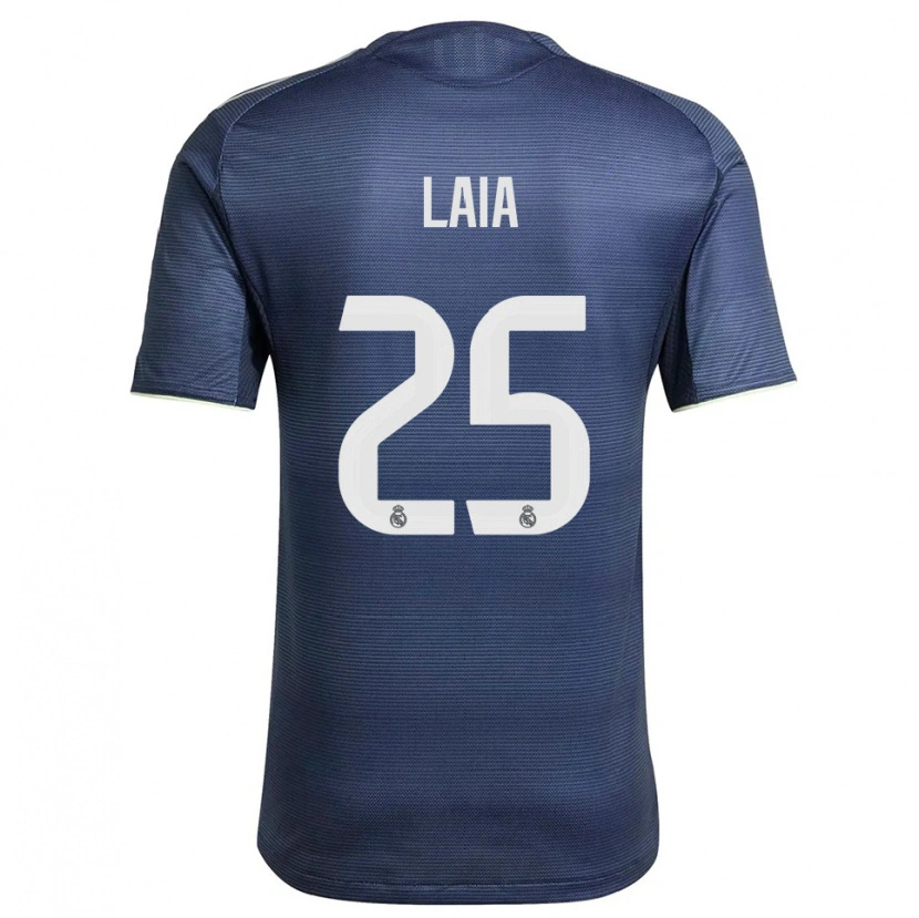 Danxen Niño Camiseta Laia López De La Morena #25 Azul Marino Plata 2ª Equipación 2025/26 La Camisa México