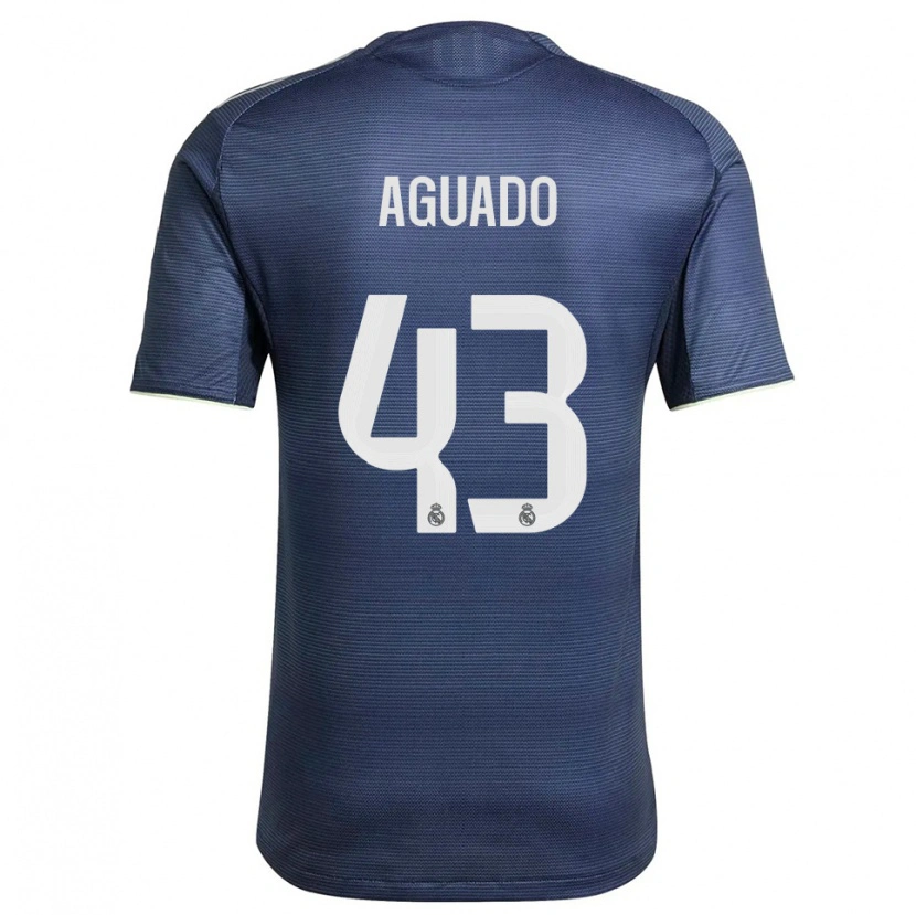 Danxen Niño Camiseta Diego Aguado #43 Azul Marino Plata 2ª Equipación 2025/26 La Camisa México