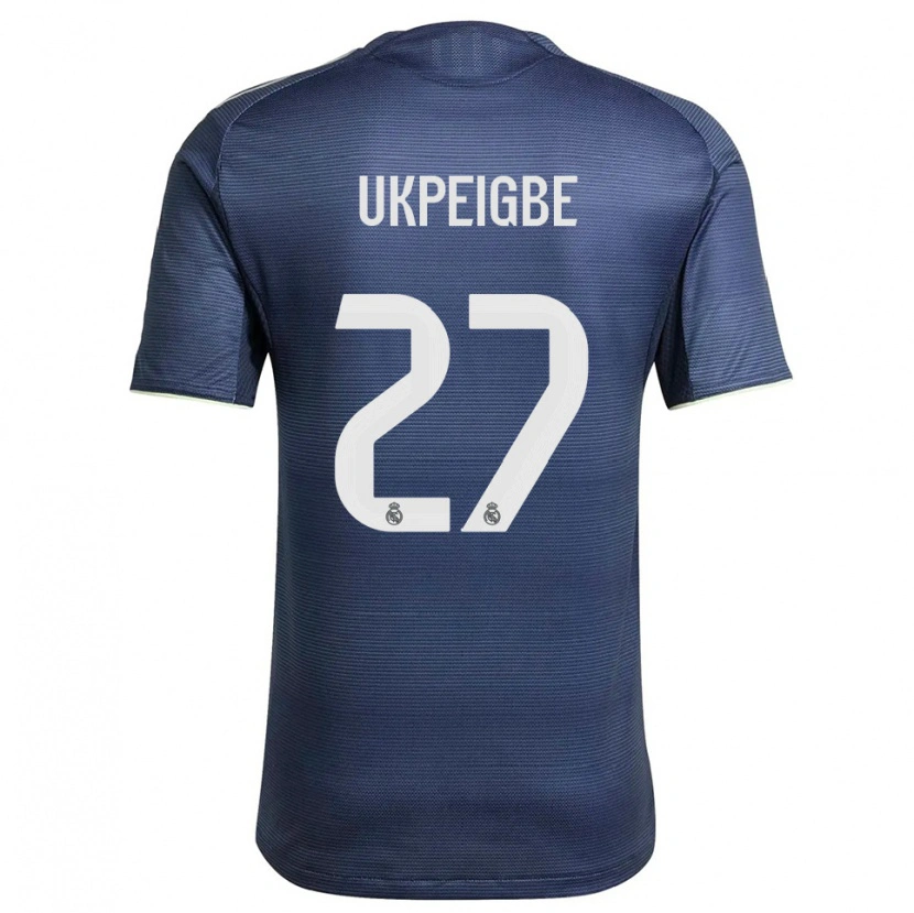 Danxen Niño Camiseta Melvin Ukpeigbe #27 Azul Marino Plata 2ª Equipación 2025/26 La Camisa México
