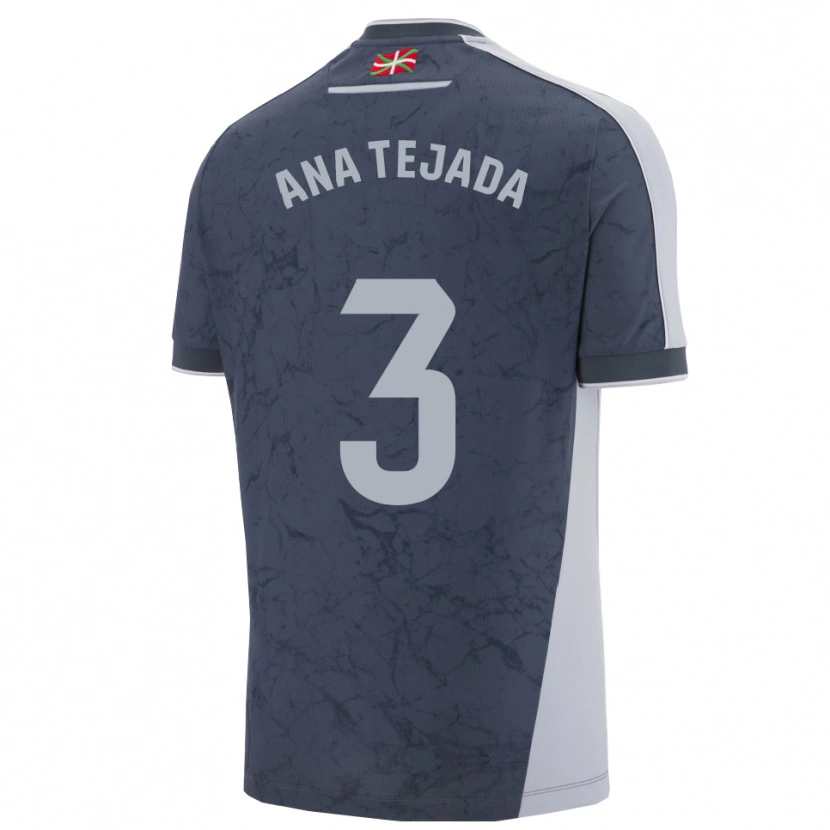 Danxen Niño Camiseta Ana Tejada Jiménez #3 Azul Oscuro Blanco 2ª Equipación 2025/26 La Camisa México