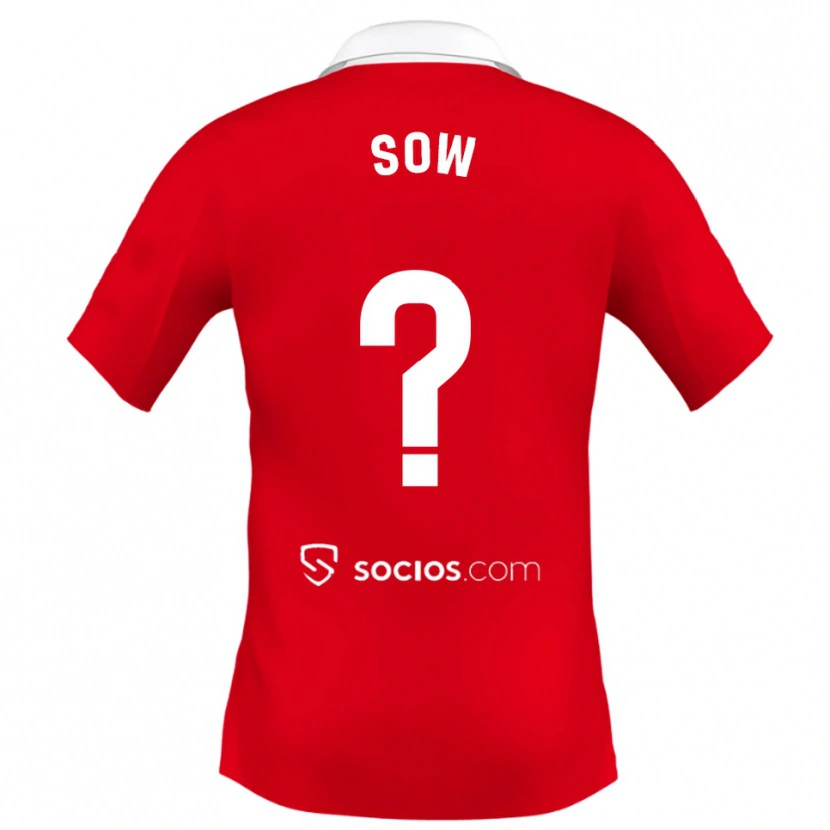 Danxen Niño Camiseta Bakary Sow #0 Rojo Blanco Gris 2ª Equipación 2025/26 La Camisa México