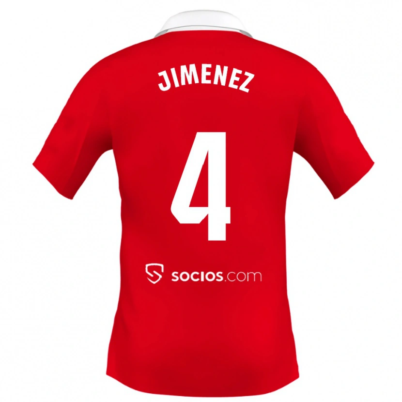 Danxen Niño Camiseta Diego Jiménez #4 Rojo Blanco Gris 2ª Equipación 2025/26 La Camisa México