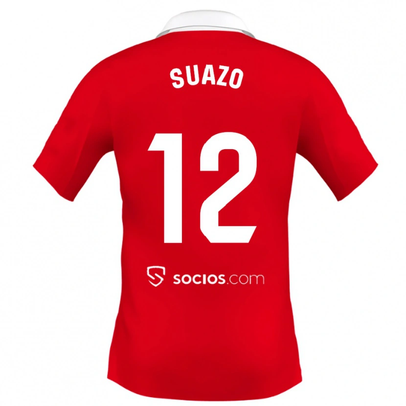 Danxen Niño Camiseta Gabriel Suazo #12 Rojo Blanco Gris 2ª Equipación 2025/26 La Camisa México
