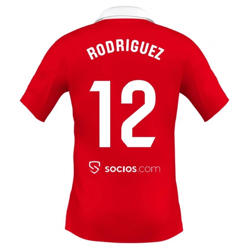 Danxen Niño Camiseta Lucía María Rodríguez Herrero #12 Rojo Blanco Gris 2ª Equipación 2025/26 La Camisa México