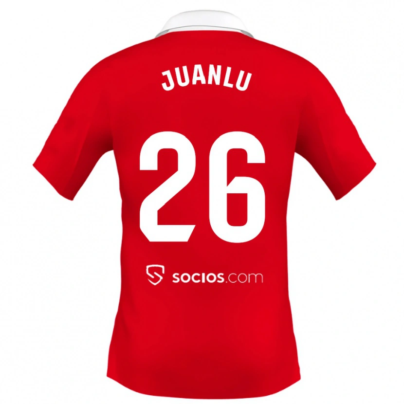 Danxen Niño Camiseta Juanlu Sánchez #26 Rojo Blanco Gris 2ª Equipación 2025/26 La Camisa México
