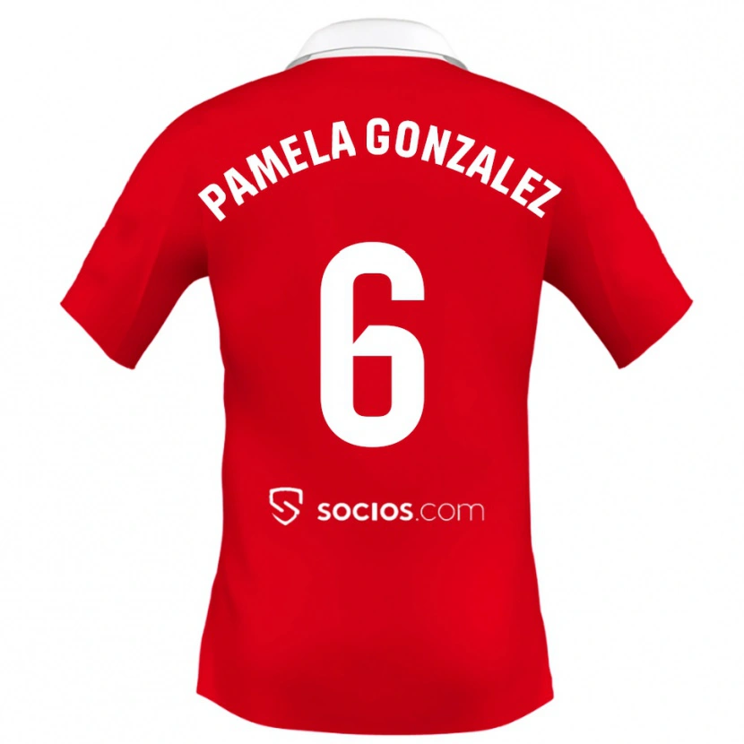 Danxen Niño Camiseta Cinthia Pamela González Medina #6 Rojo Blanco Gris 2ª Equipación 2025/26 La Camisa México
