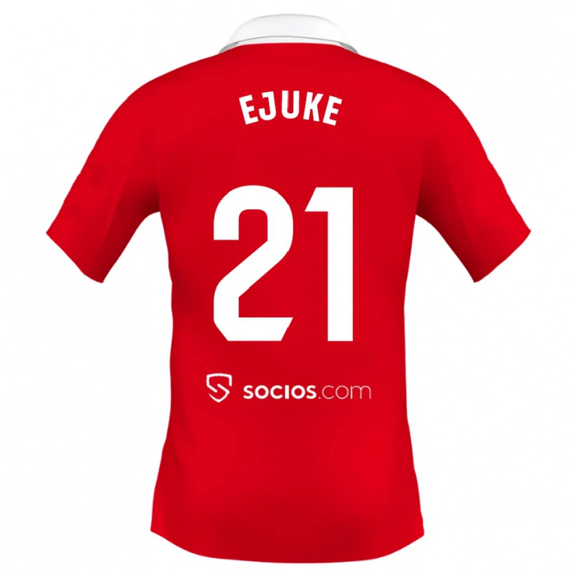 Danxen Niño Camiseta Chidera Ejuke #21 Rojo Blanco Gris 2ª Equipación 2025/26 La Camisa México