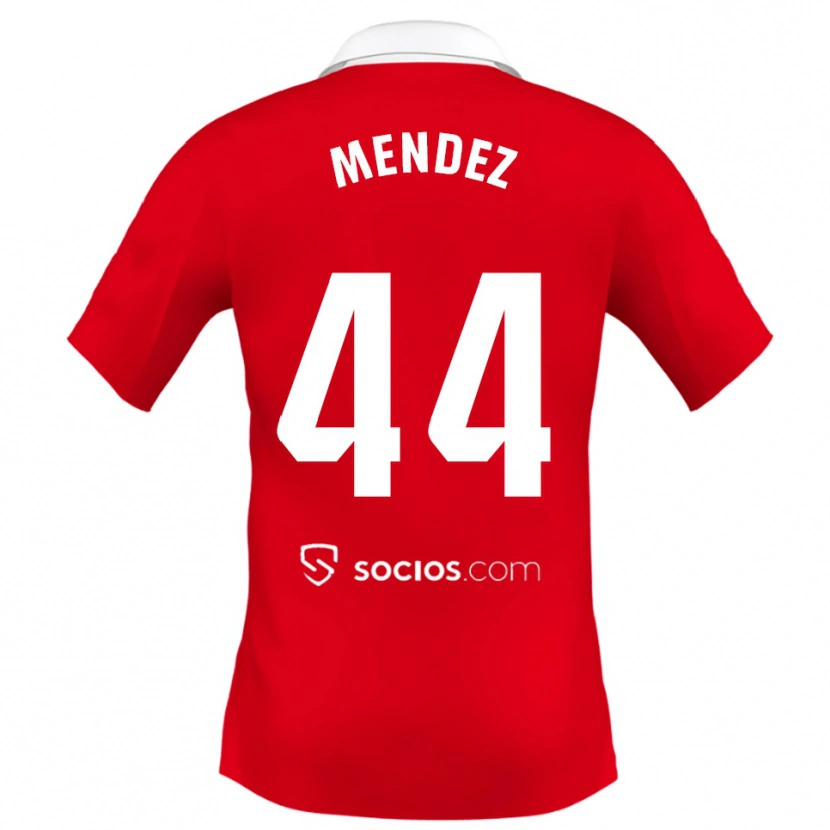 Danxen Niño Camiseta Tomas Mendez #44 Rojo Blanco Gris 2ª Equipación 2025/26 La Camisa México