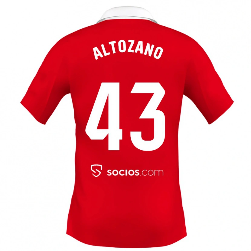 Danxen Niño Camiseta Edu Altozano #43 Rojo Blanco Gris 2ª Equipación 2025/26 La Camisa México